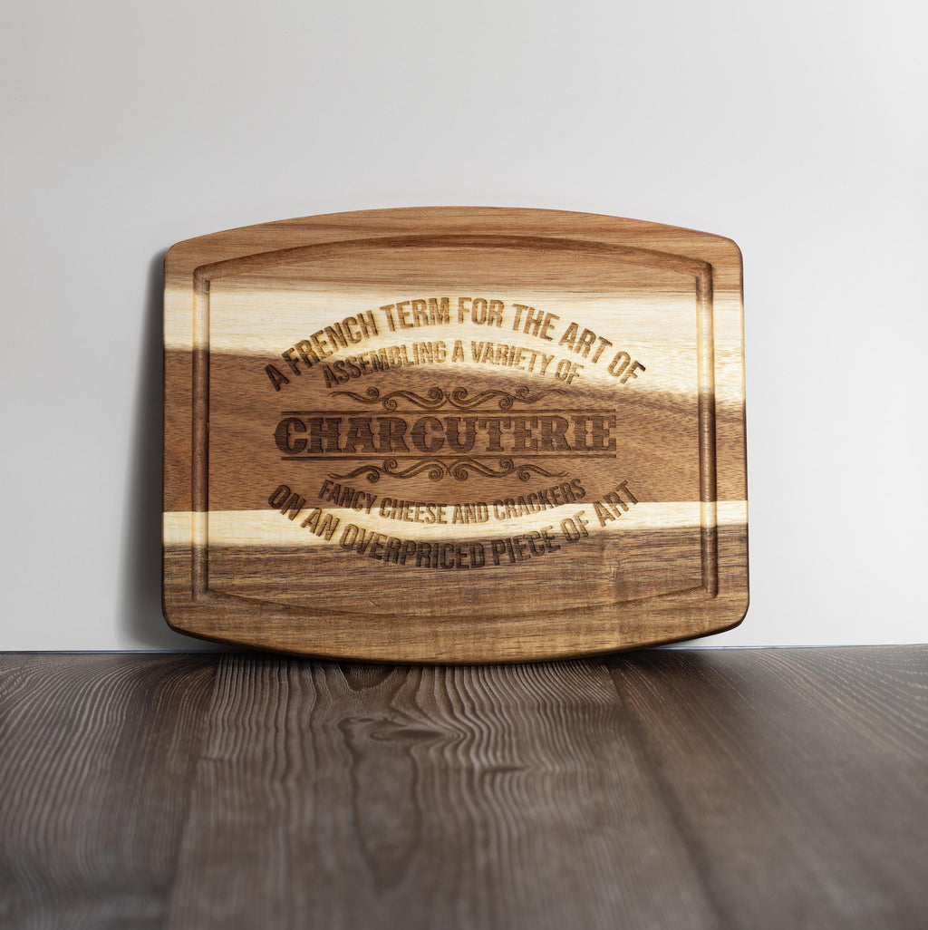Rustic Acacia Charcuterie | 10 Inch Laser Engraved Wood Board – Unique Hostess Gift
