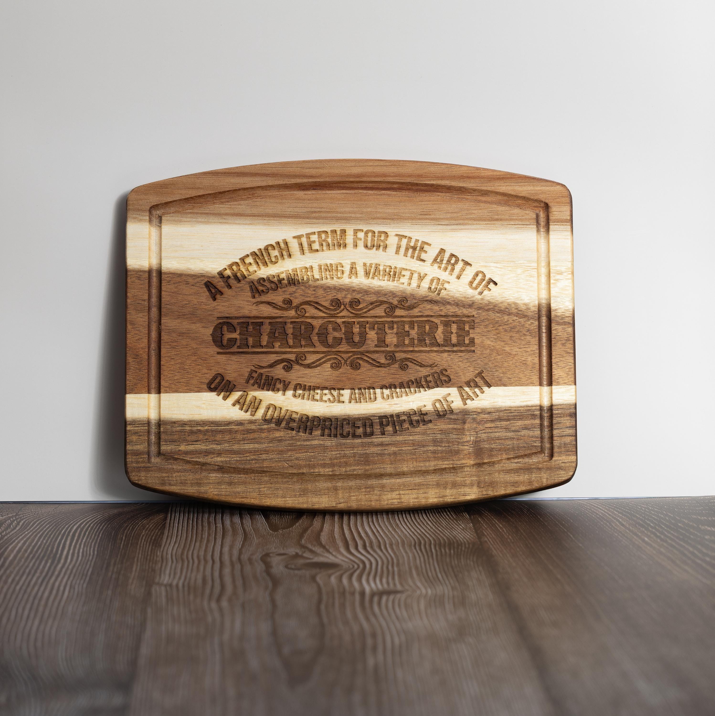 Rustic Acacia Charcuterie | 10 Inch Laser Engraved Wood Board – Unique Hostess Gift