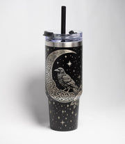 Laser Engraved Tumbler - 40 Ounce Insulated Cup | Crow Moon Design, Stainless Steel