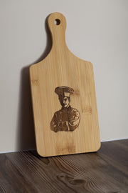 Bamboo Cutting Board - Small Chef Design | Laser Engraved Eco Friendly Prep Tray
