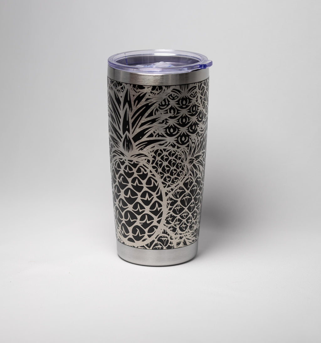 Travel Tumbler – Stainless Steel Cup With Pineapple Engraved Design, 20oz Insulated Drinkware