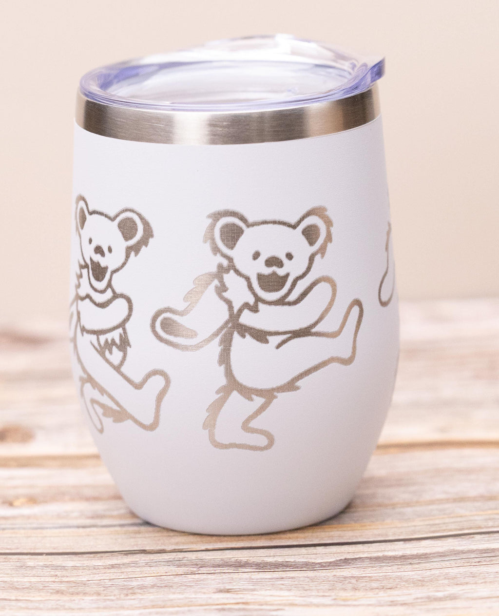 Grateful Dead Wine Tumbler - Insulated Stainless Steel Double Wall Cup, 12oz