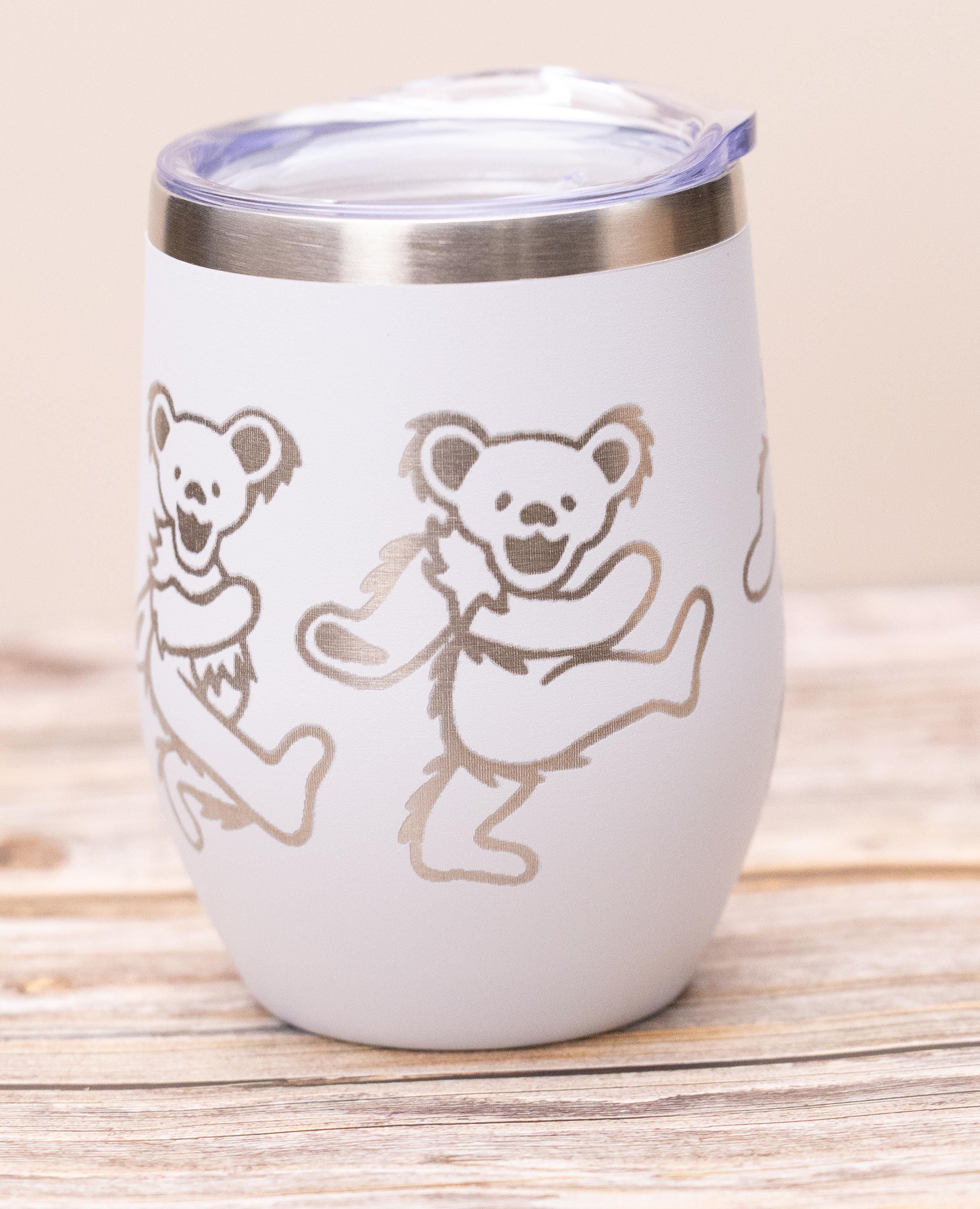 Grateful Dead Wine Tumbler - Insulated Stainless Steel Double Wall Cup, 12oz