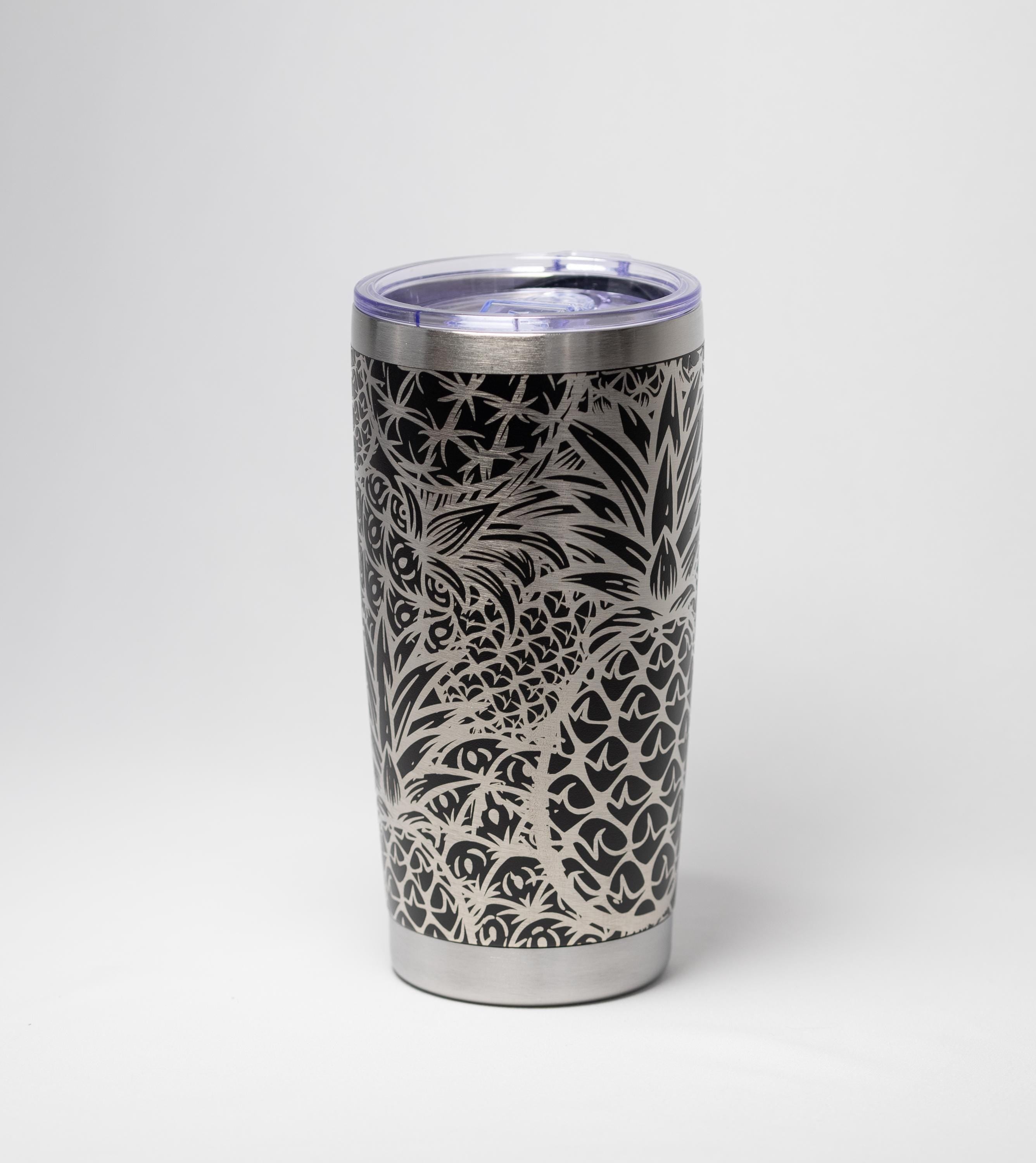 Travel Tumbler – Stainless Steel Cup With Pineapple Engraved Design, 20oz Insulated Drinkware