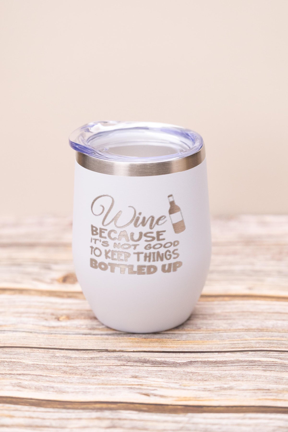 Stainless Steel Wine Tumbler – Vacuum Insulated Cup With Spill Resistant Lid