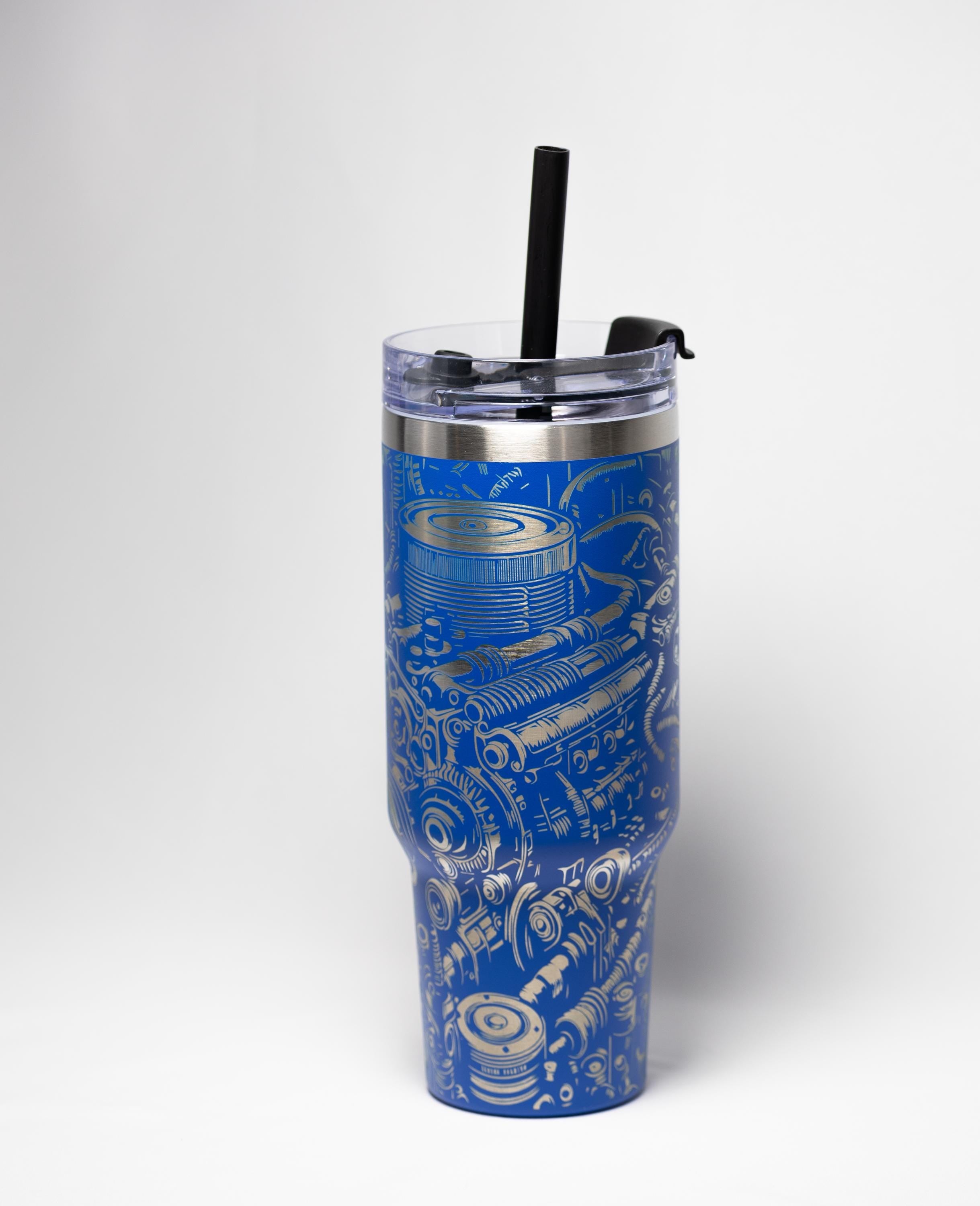 Engine Wrap Travel Tumbler - Large 40oz Vacuum Insulated Cup | Laser Etched Design