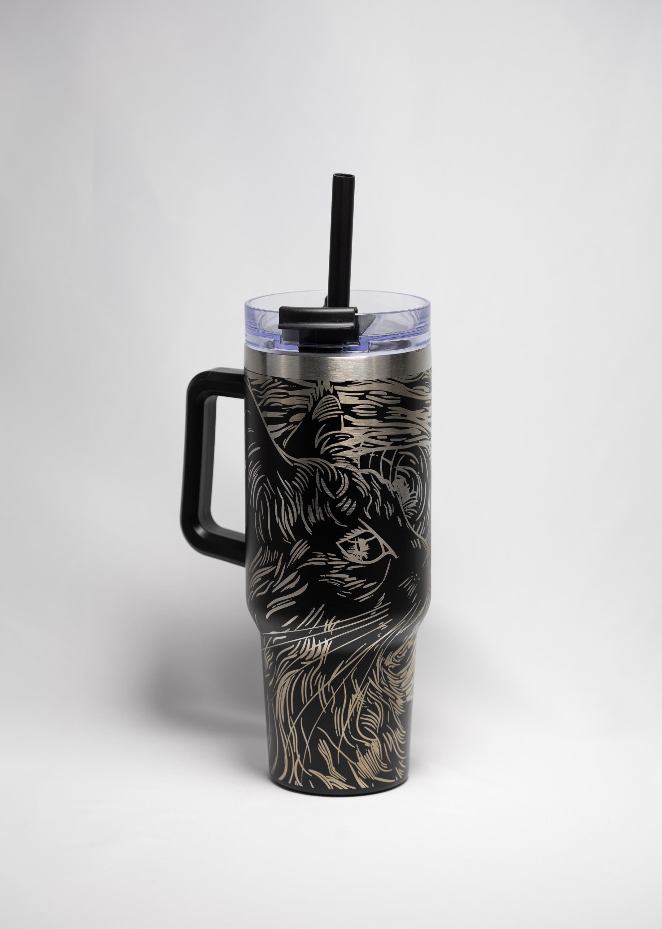 Starry Night Tumbler – Stainless Steel Cup | Laser Engraved Cat Lover Gift, Vacuum Insulated