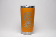 Laser Engraved Tumbler - Stainless Steel Cup With Vacuum Insulation & Tropical Design
