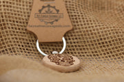 Day of the Dead Keychain – Hardwood Sugar Skull Charm | Laser Engraved, Durable Accessory