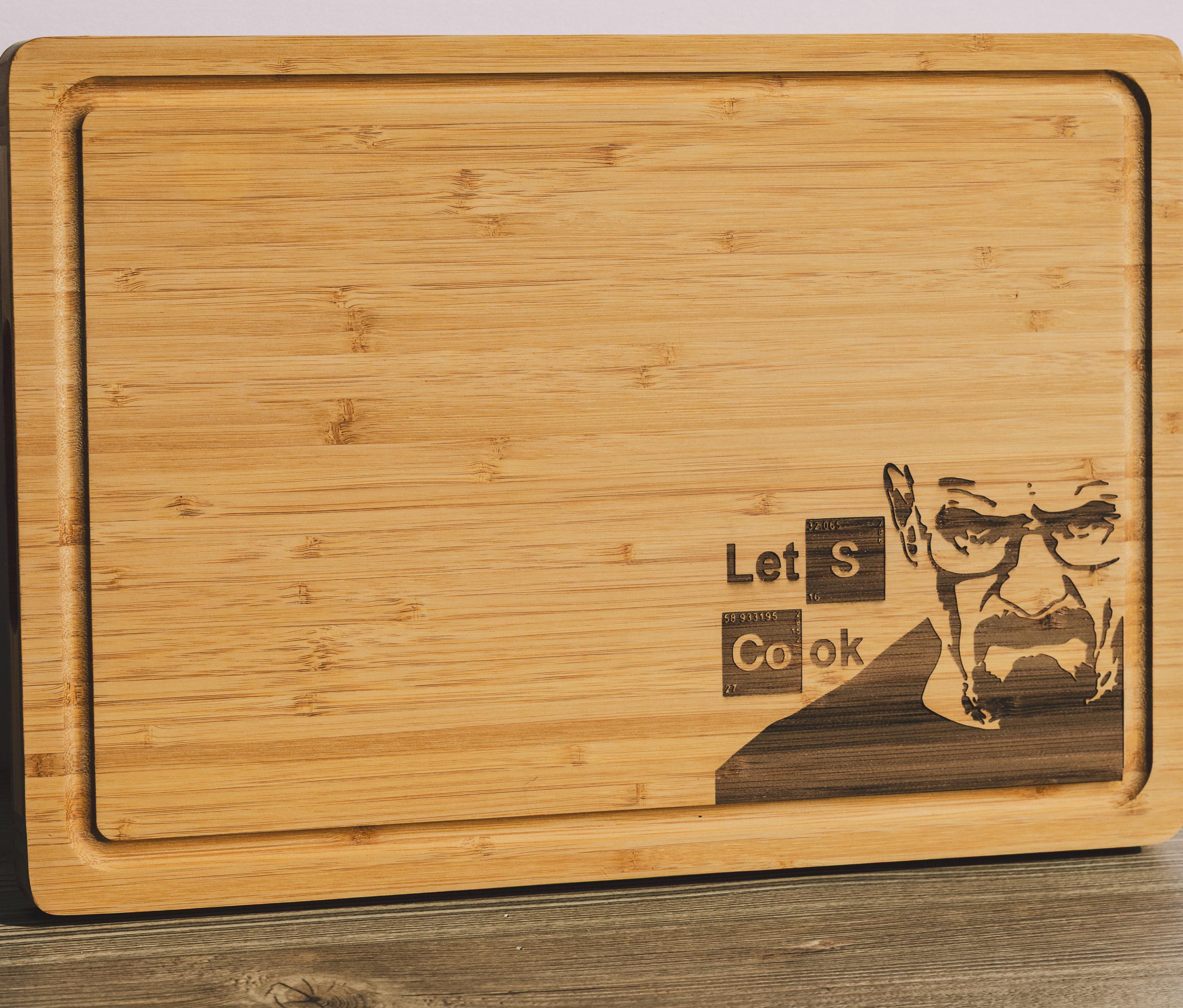 Bamboo Cutting Board | Eco Friendly Kitchen Cheese Board, Gentle On Knives, Breaking Bad Gift