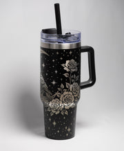 Laser Engraved Tumbler - 40 Ounce Insulated Cup | Crow Moon Design, Stainless Steel