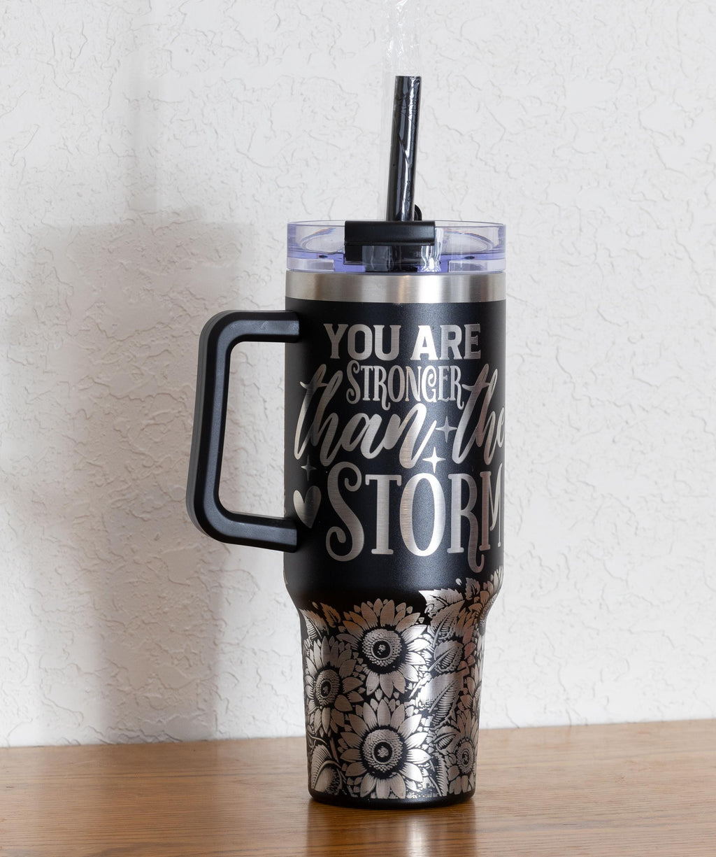 Stainless Steel Tumbler 40oz – Vacuum Insulated Mug With Handle Sliding Lid