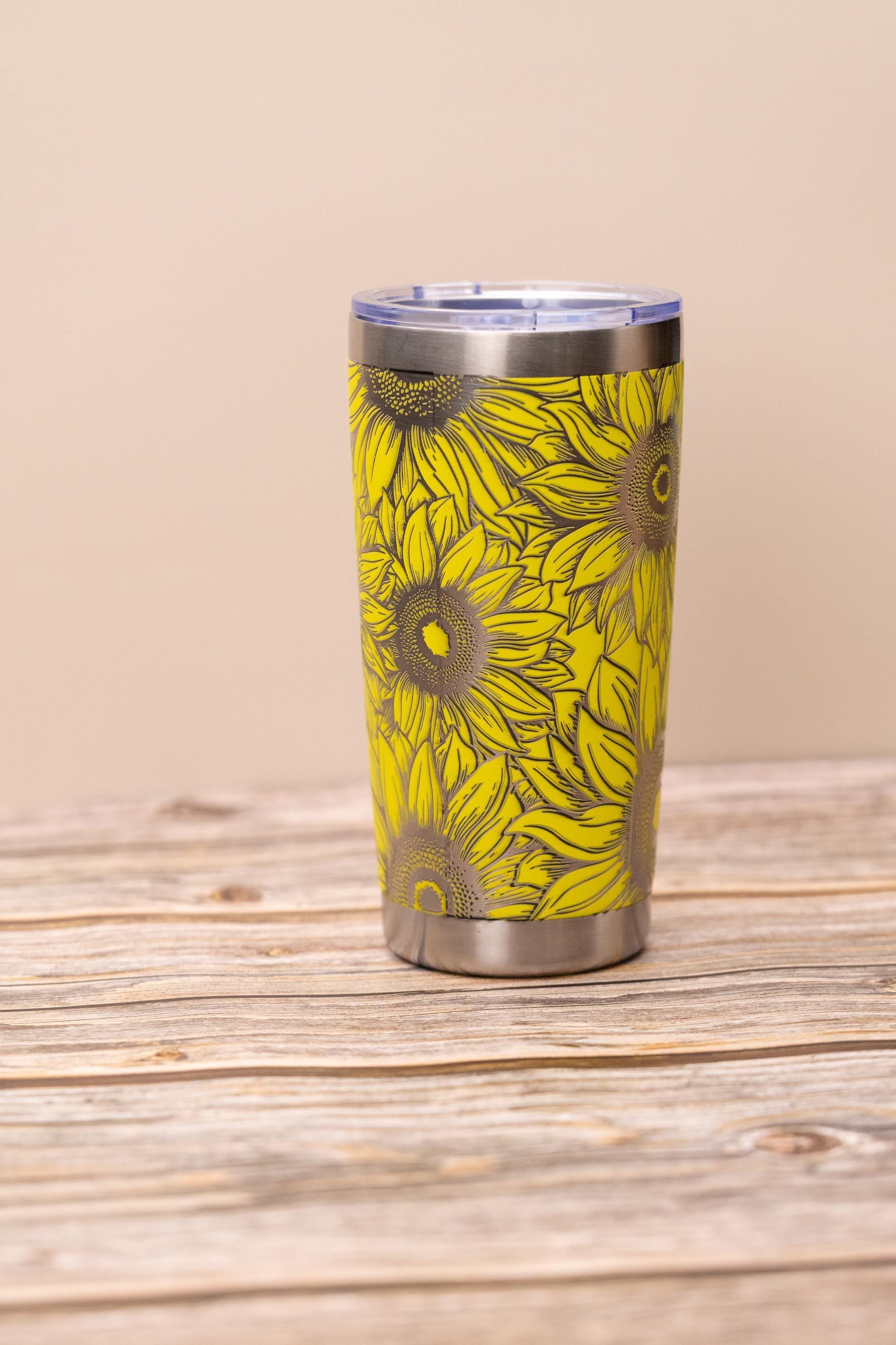 Sunflower Tumbler – 20oz Stainless Steel Double Wall Vacuum Insulated Drinkware