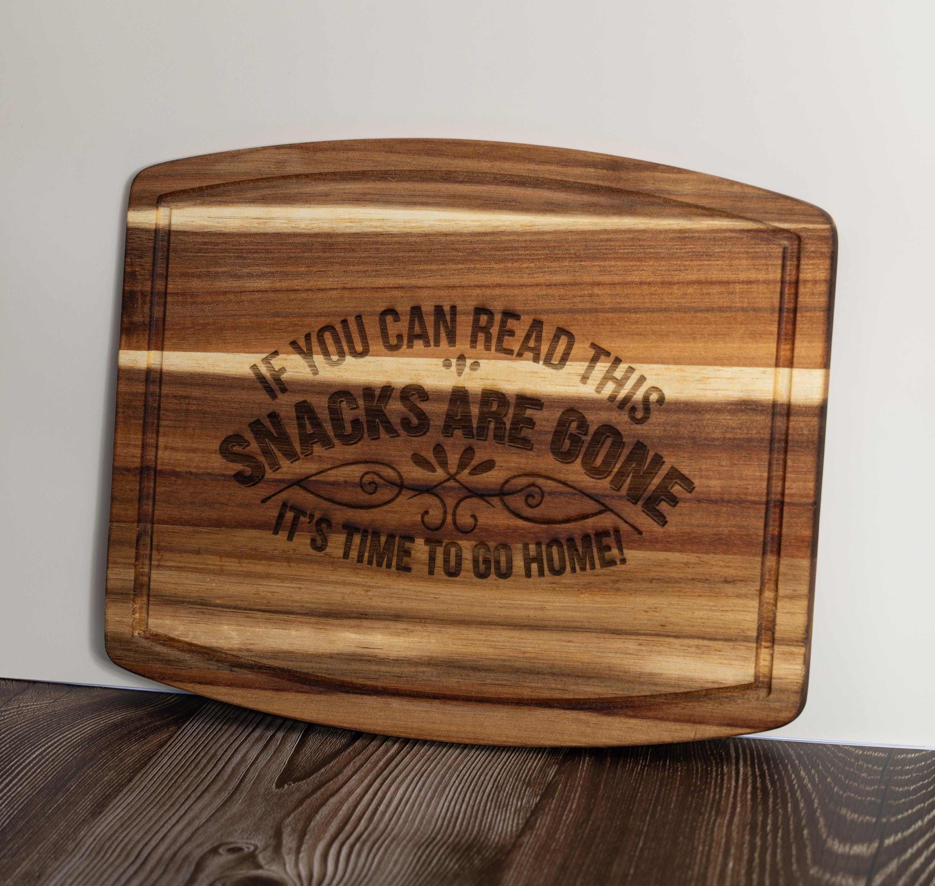Funny Acacia Charcuterie - 10x12 Inch Wooden Cheese Board & Snack Server