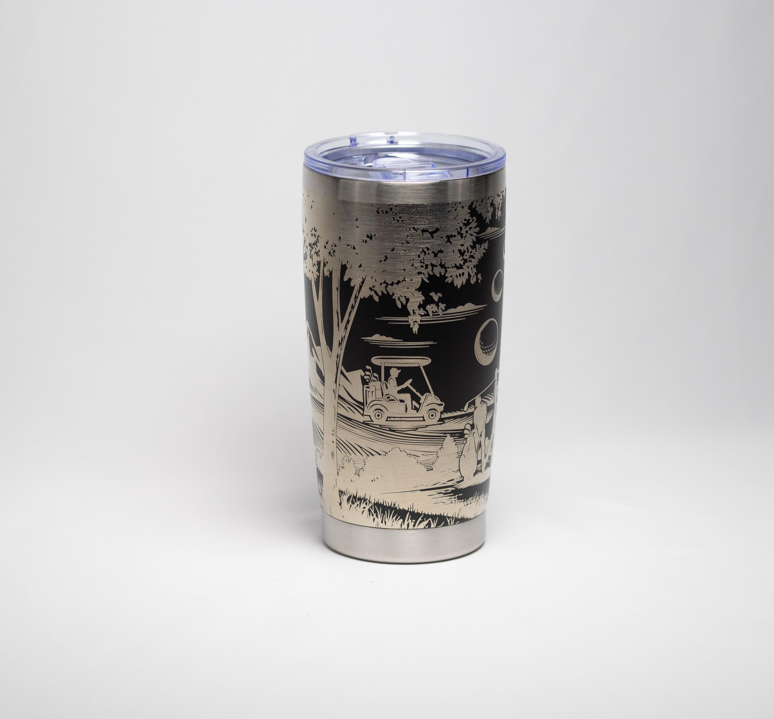 Golf Stainless Steel Tumbler - Laser Engraved 20oz | Custom Color, Double Wall Insulation