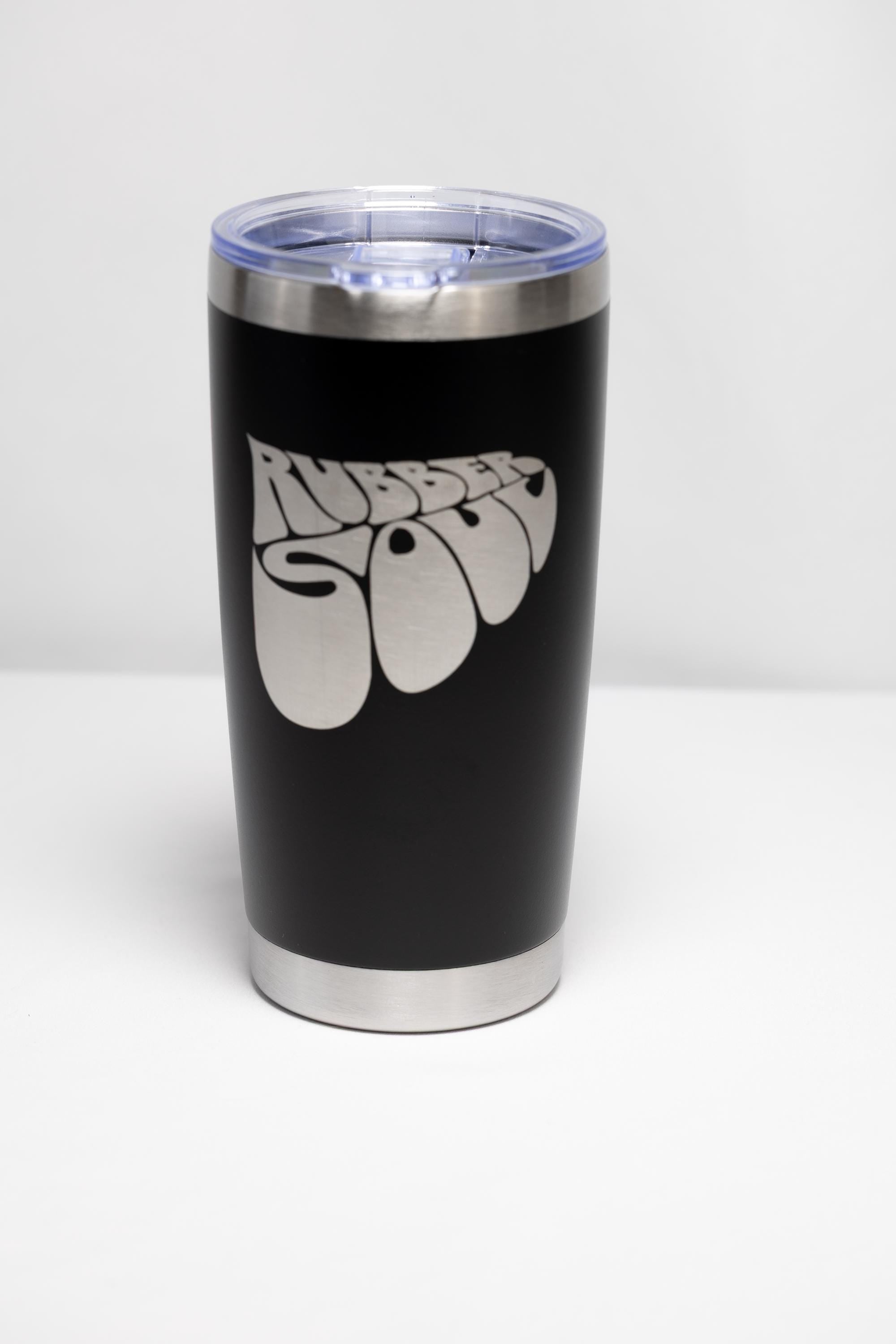 Rubber Soul Tumbler - 20 oz Stainless Steel Cup | Laser Engraved, Custom Color