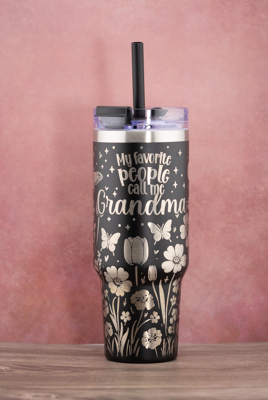 Grandma Engraved Tumbler – 40oz Stainless Steel Cup | Insulated Travel Mug