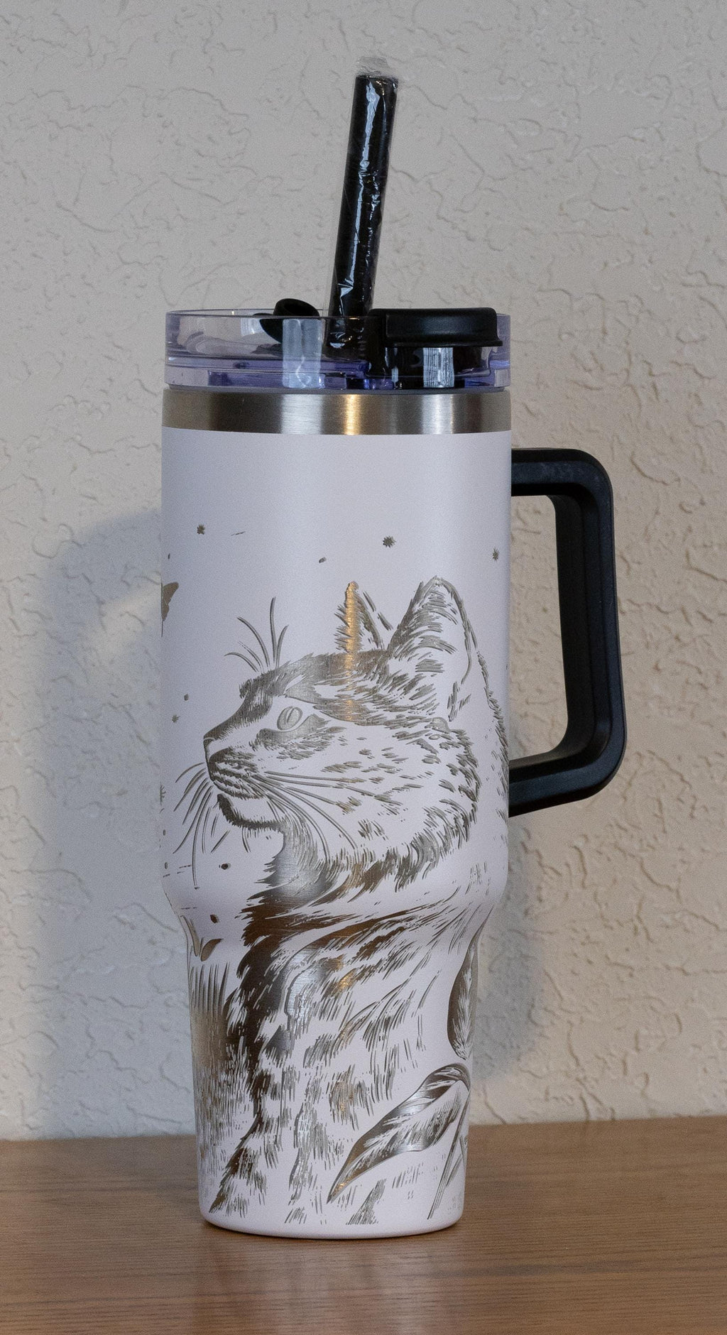 Stainless Steel Tumbler – 40oz Travel Mug With Handle, Straw & Double Wall Insulation