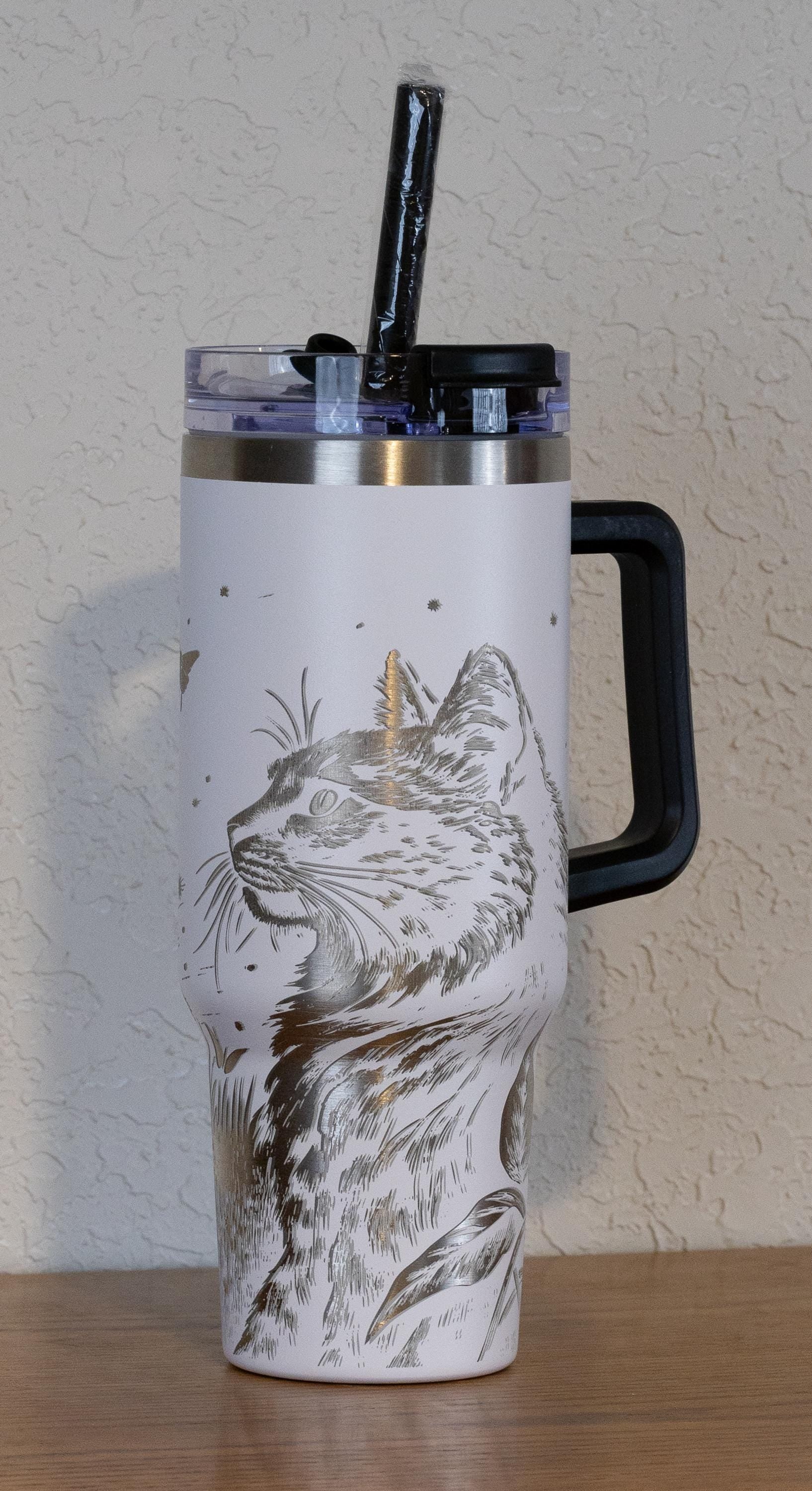 Stainless Steel Tumbler – 40oz Travel Mug With Handle, Straw & Double Wall Insulation