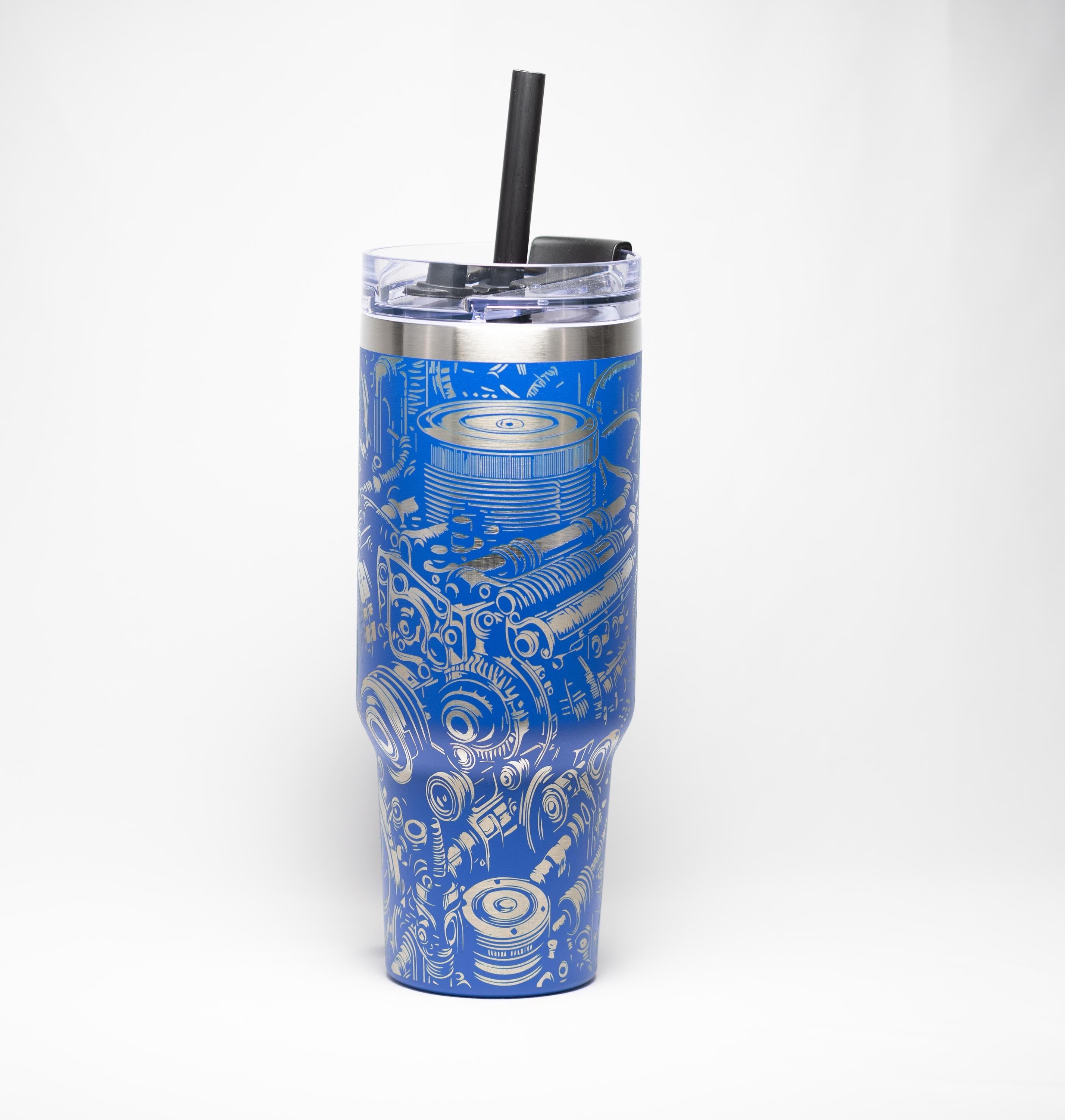 Engine Wrap Travel Tumbler - Large 40oz Vacuum Insulated Cup | Laser Etched Design