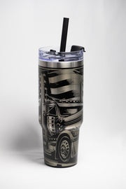 Semi Truck Travel Tumbler - 40oz Stainless Steel | Laser Engraved, Double Wall Insulation