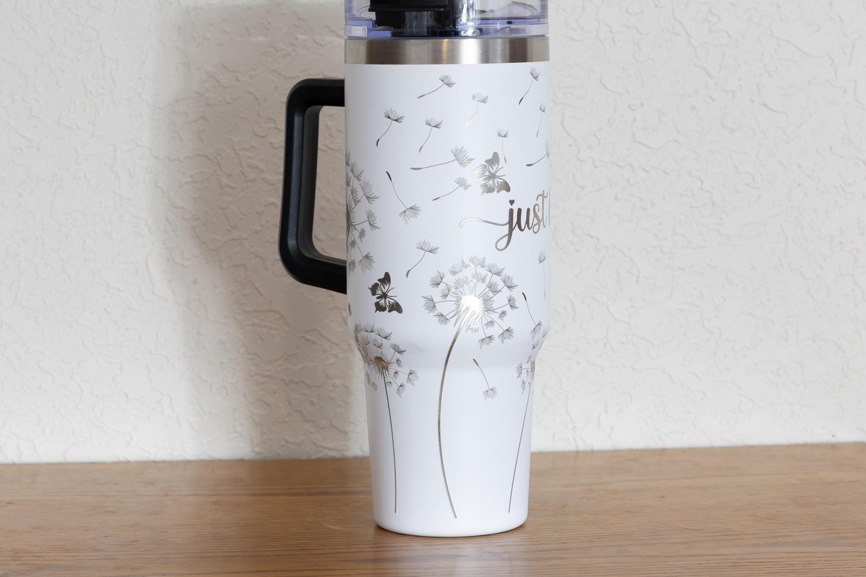 40oz Stainless Steel Tumbler – Large Vacuum Insulated Mug With Straw & Handle Grip