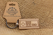 NES Controller Keychain - Hardwood Retro Gaming Gift | Double Sided Engraving