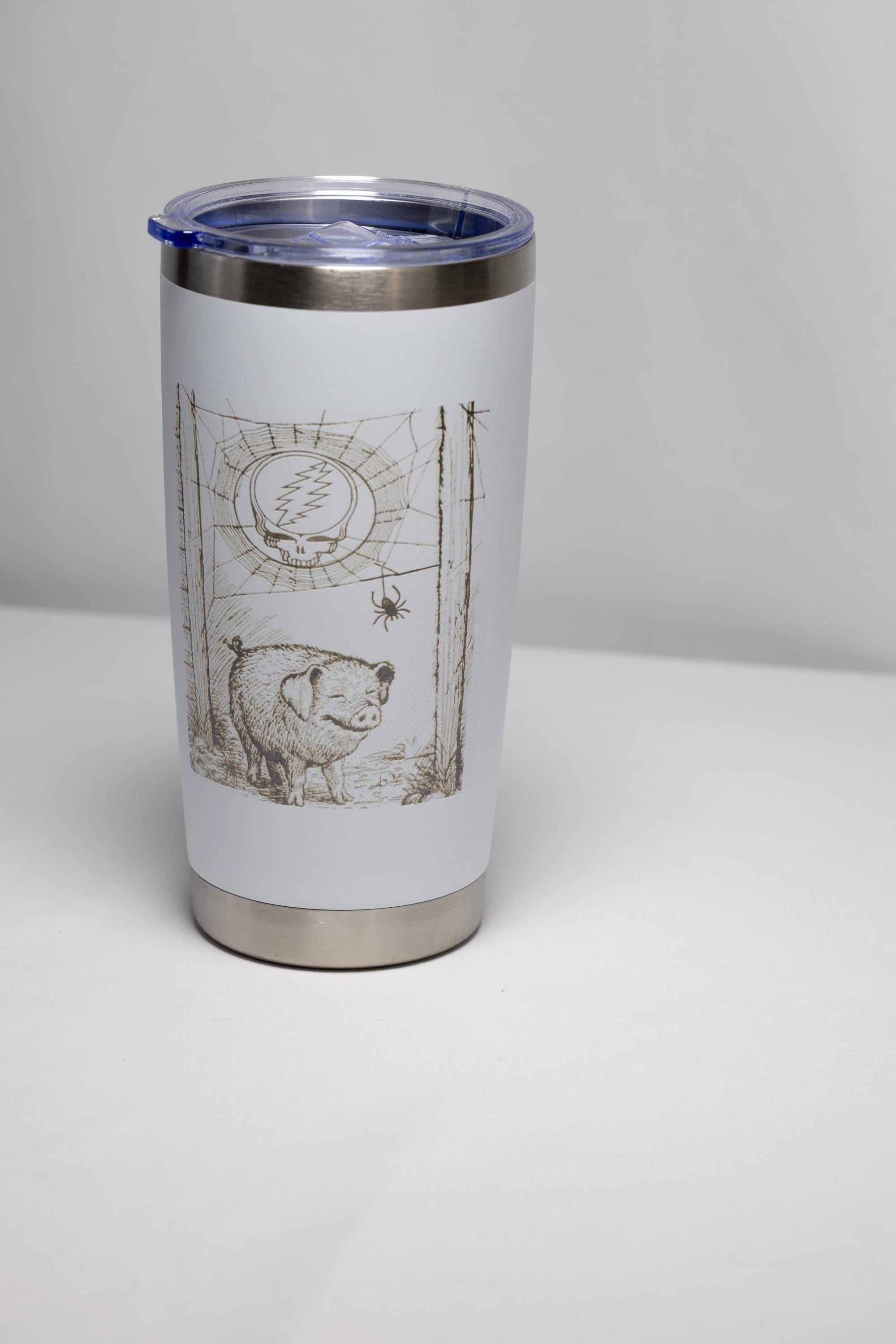 Lightning Skull Tumbler - Engraved Stainless Steel Jam Band Drinkware 20 oz