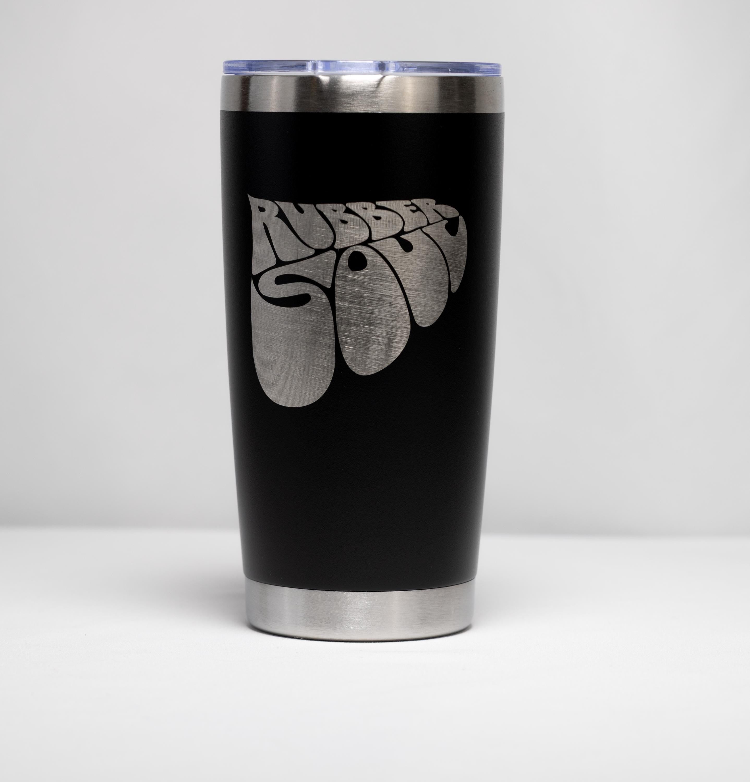Rubber Soul Tumbler - 20 oz Stainless Steel Cup | Laser Engraved, Custom Color