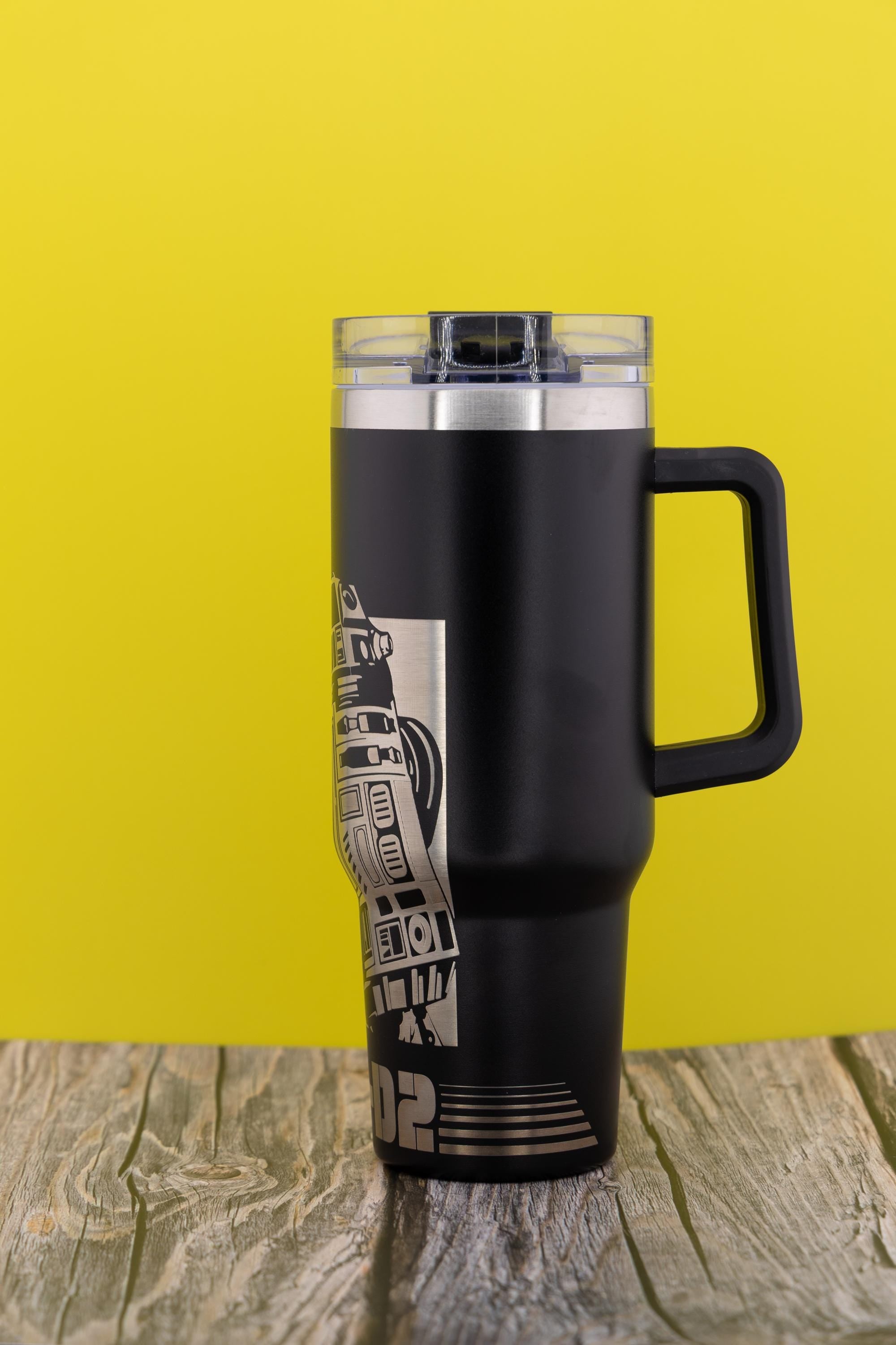 R2-D2 Tumbler | Laser Engraved Stainless Steel Cup - 40oz Double Wall Insulated