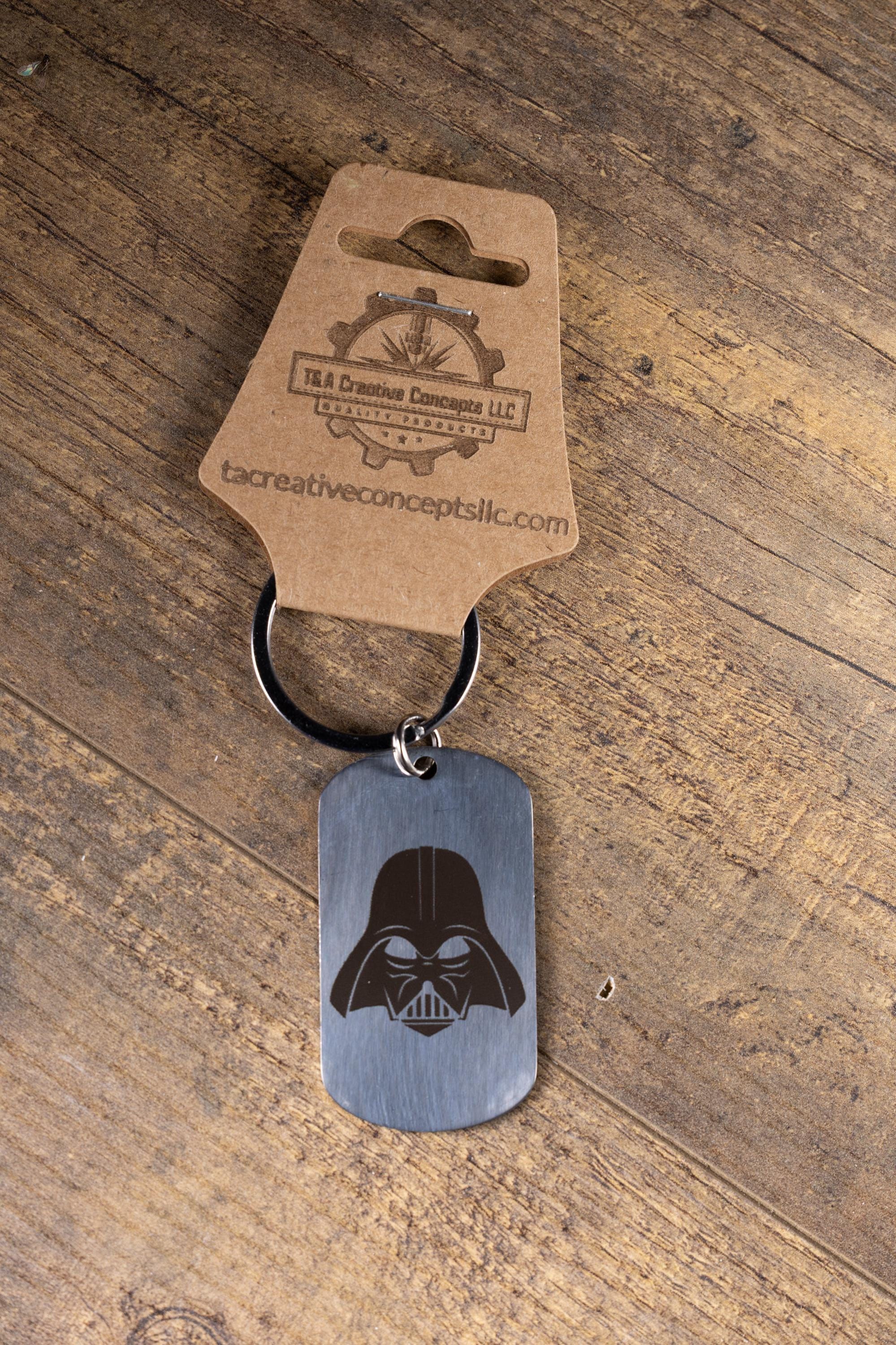 Darth Vader Keychain - Polished Stainless Steel Star Wars Helmet Design