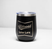 Tattoo Wine Tumbler – 12 oz Stainless Steel Double Wall Insulated Cup