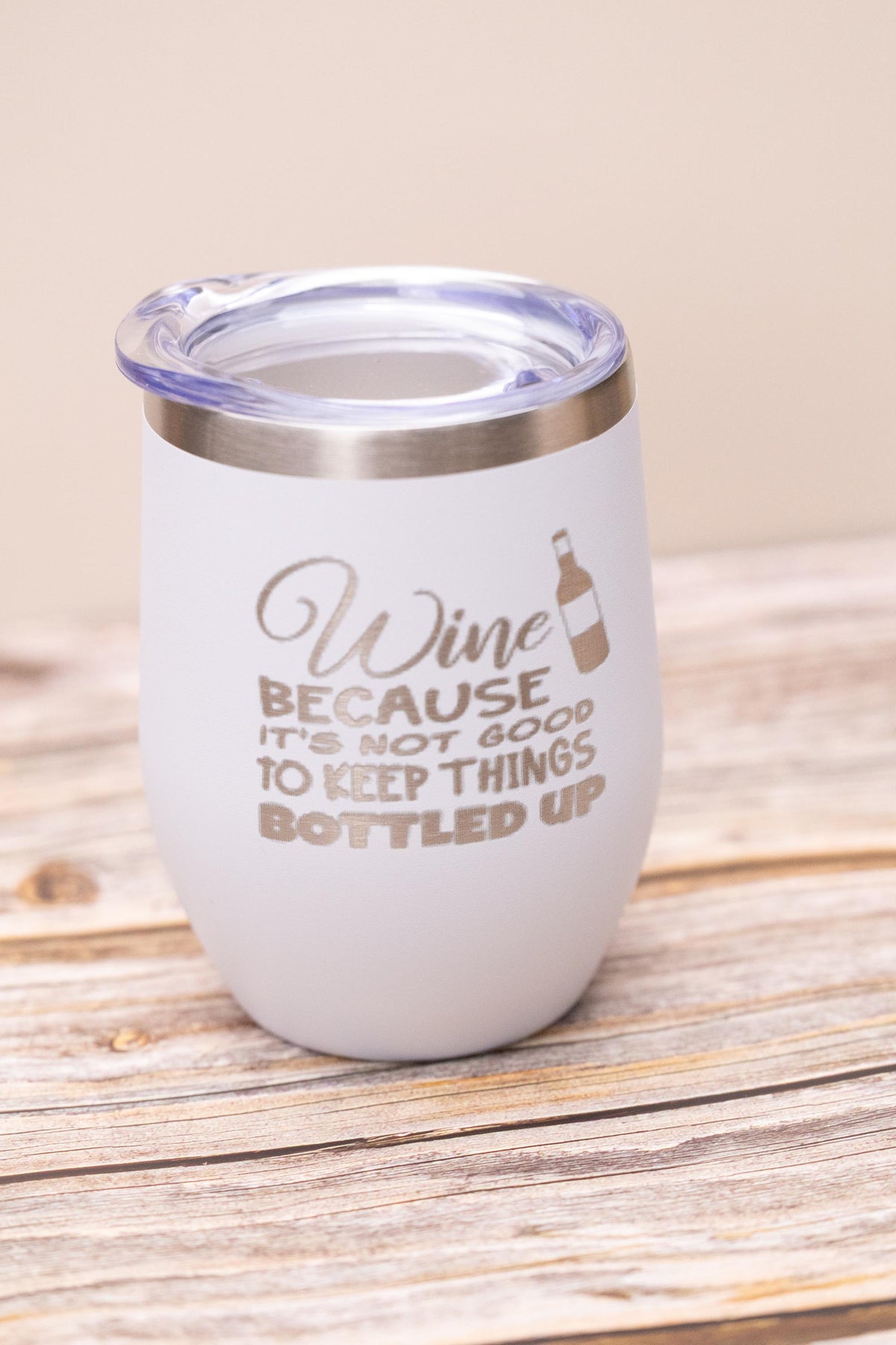 Stainless Steel Wine Tumbler – Vacuum Insulated Cup With Spill Resistant Lid