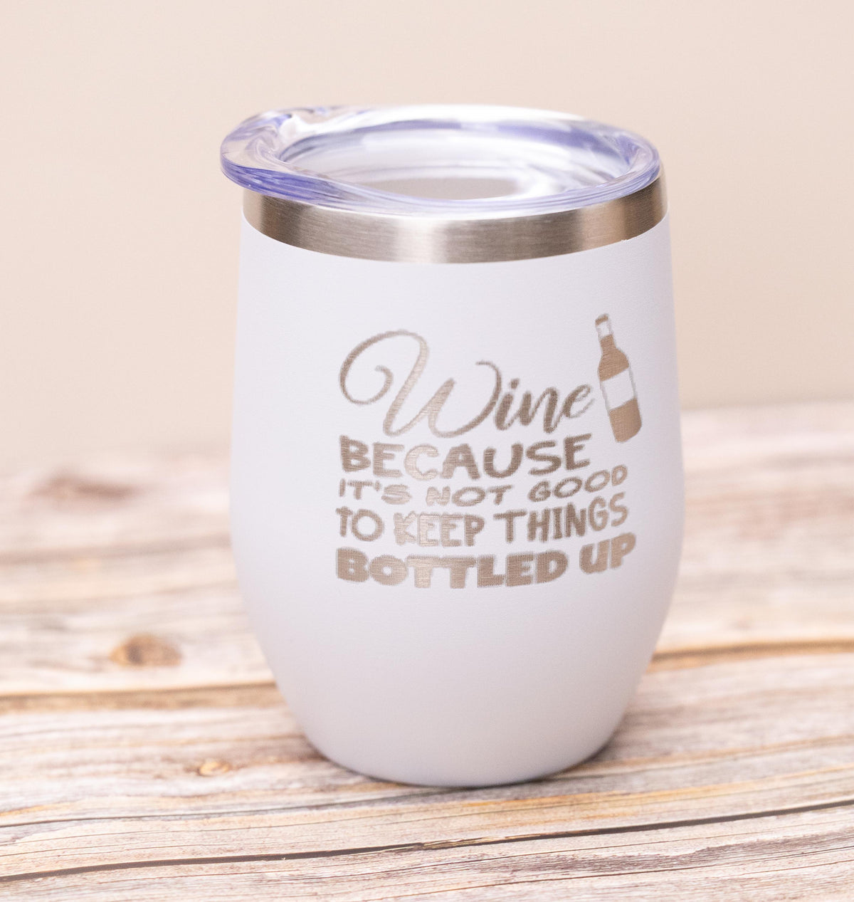 Stainless Steel Wine Tumbler – Vacuum Insulated Cup With Spill Resistant Lid