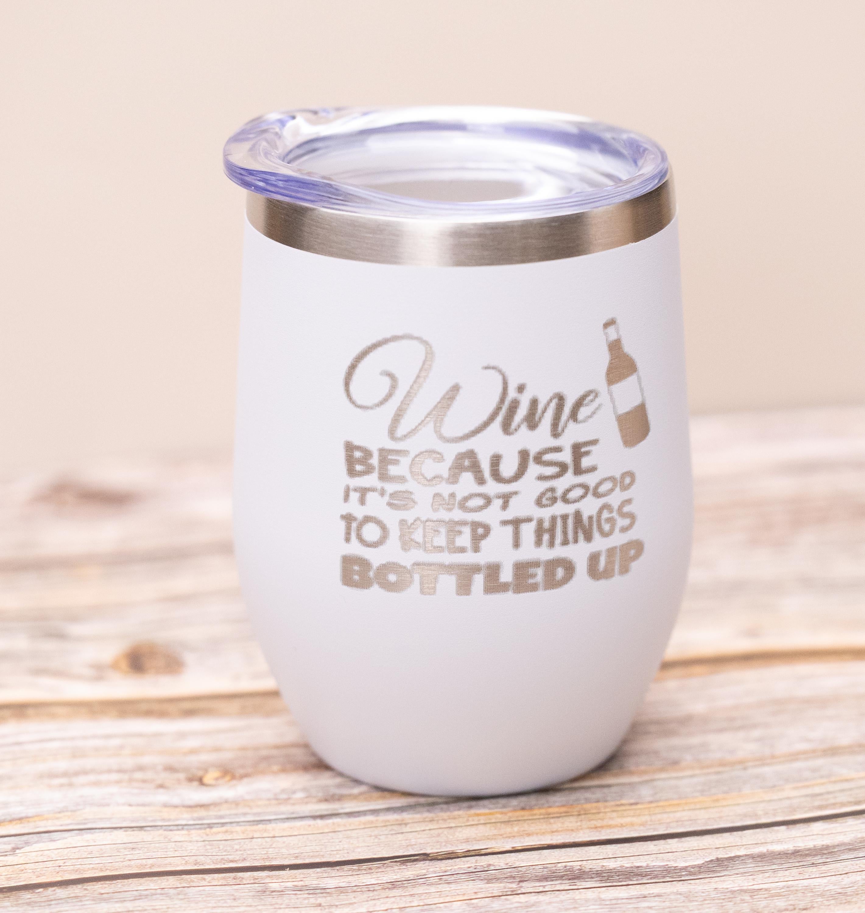 Stainless Steel Wine Tumbler – Vacuum Insulated Cup With Spill Resistant Lid