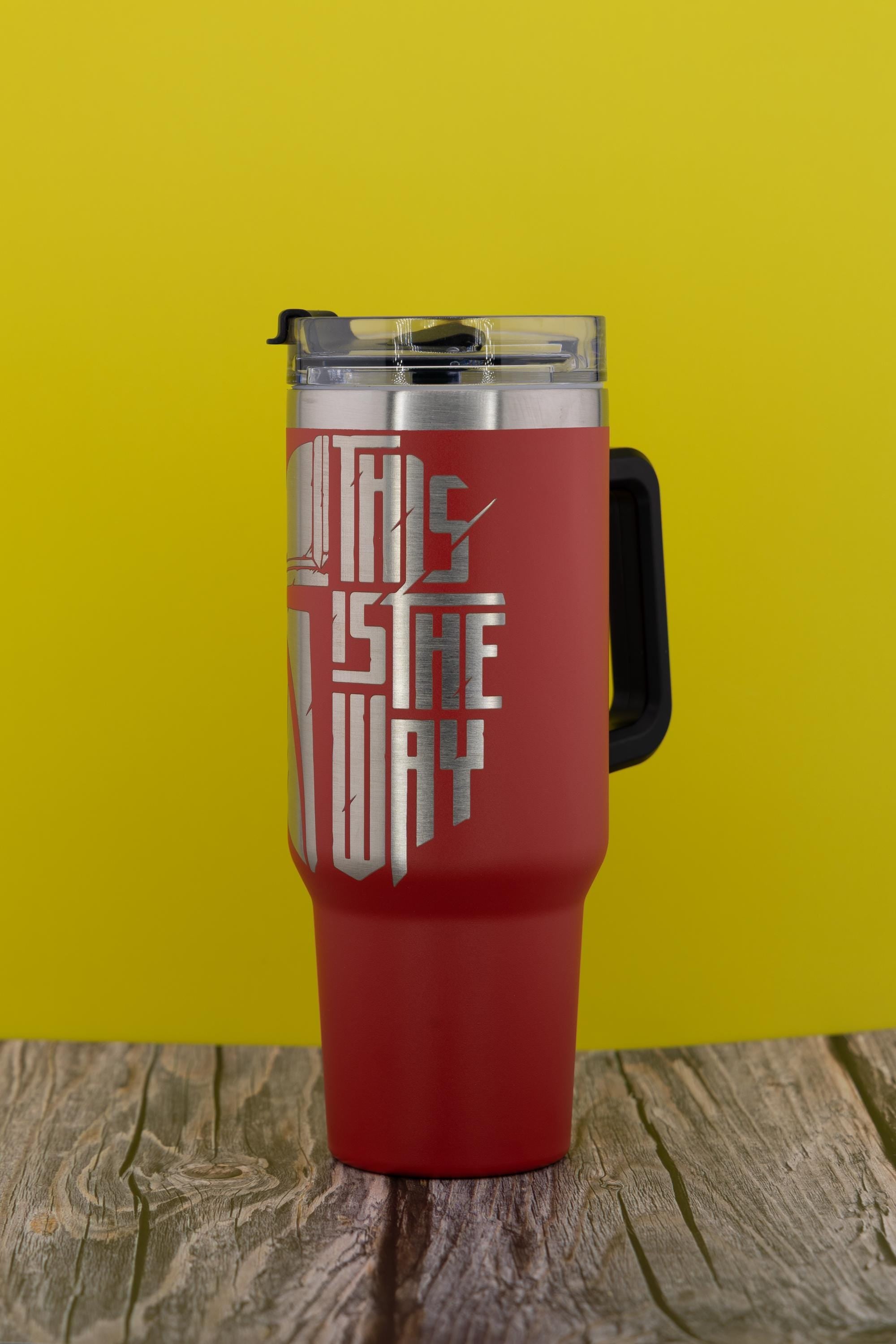 Mandalorian Stainless Steel Tumbler – 40oz Vacuum, Laser Engraved, Double Wall Insulated