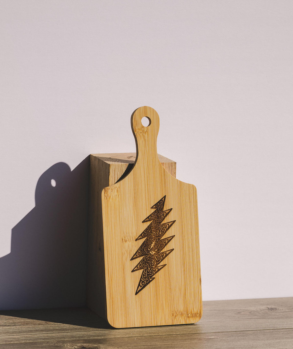Grateful Dead Cutting Board - Compact Bamboo With Laser Engraved Celtic Bolt Design