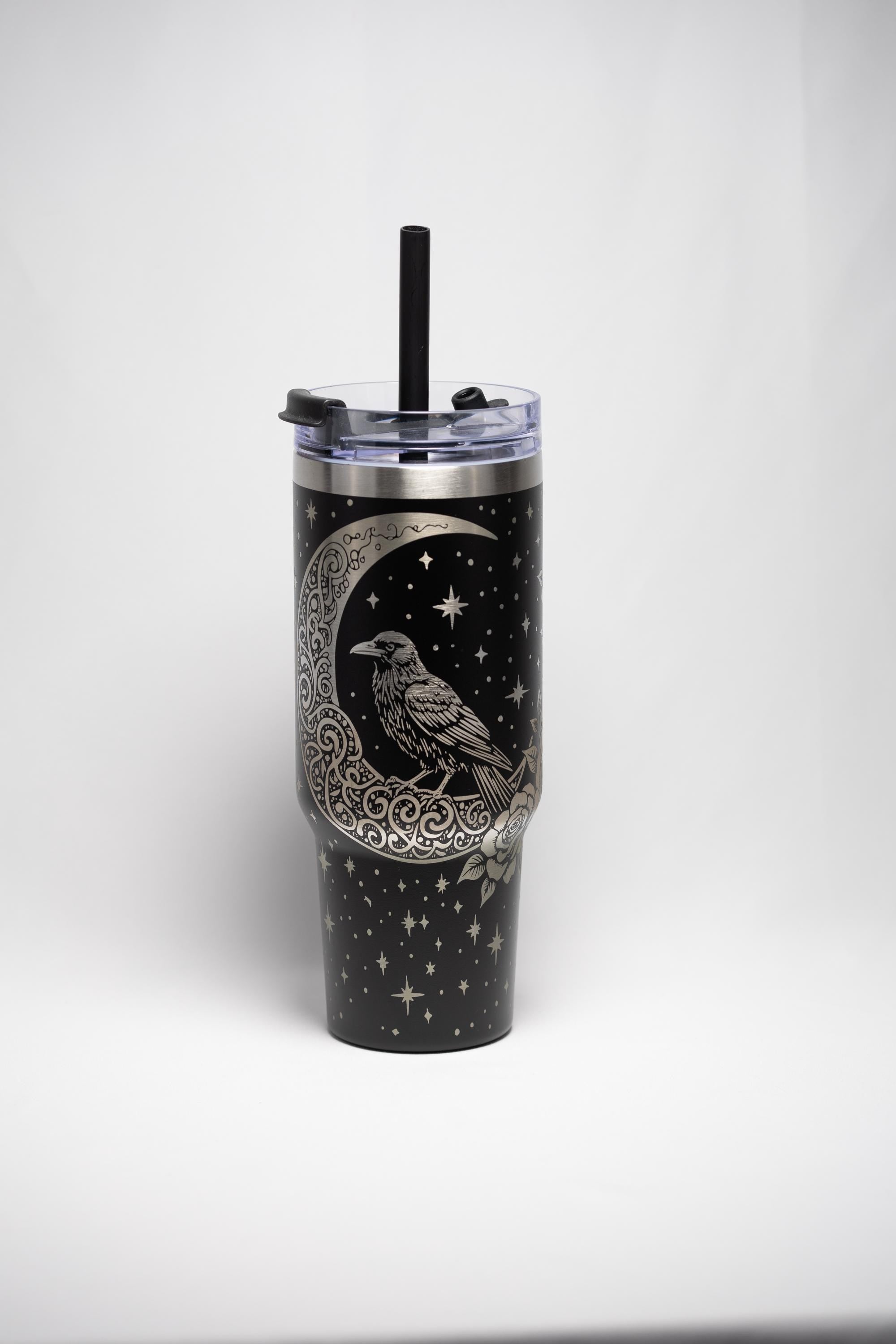 Laser Engraved Tumbler - 40 Ounce Insulated Cup | Crow Moon Design, Stainless Steel