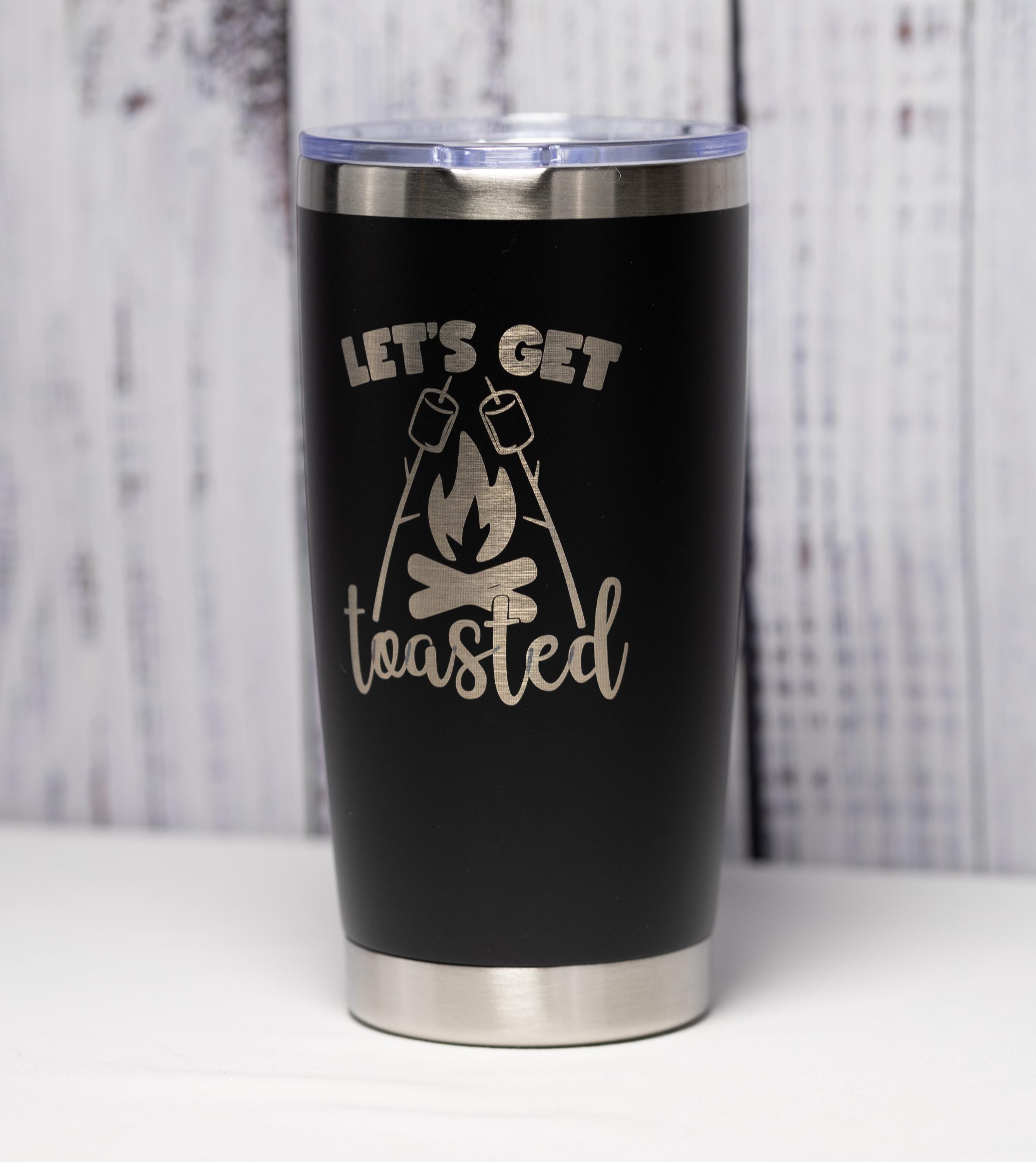 Camping Tumbler – 20oz Stainless Steel Cup | Laser Engraved, Custom Color, Insulated Drinkware