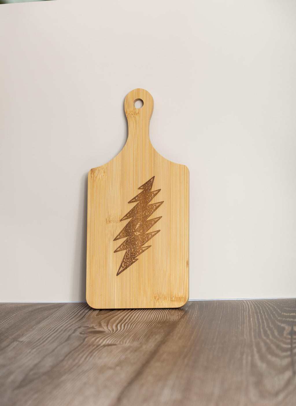 Grateful Dead Cutting Board - Compact Bamboo With Laser Engraved Celtic Bolt Design