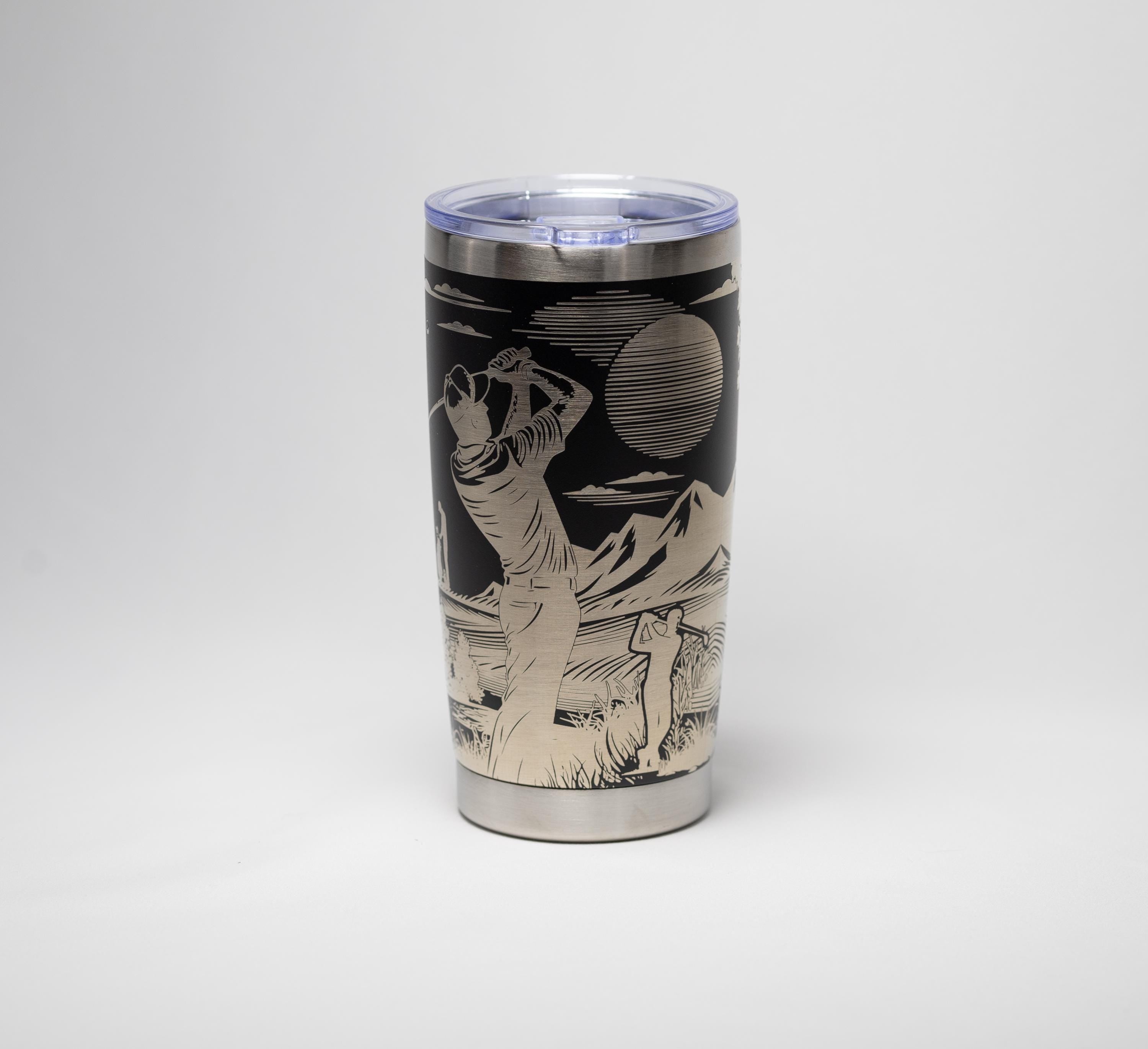 Golf Stainless Steel Tumbler - Laser Engraved 20oz | Custom Color, Double Wall Insulation
