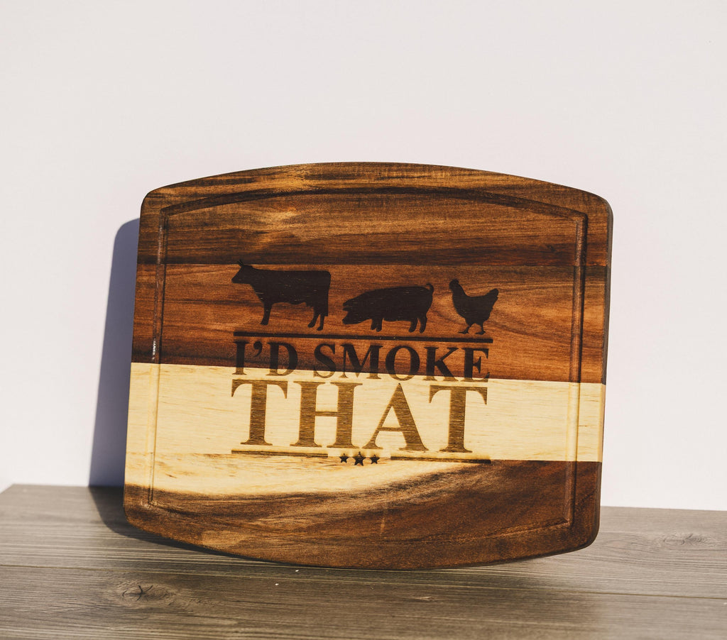 Funny BBQ Cutting Board – Acacia Wood 10x12 | Laser Engraved Grill Prep Gift