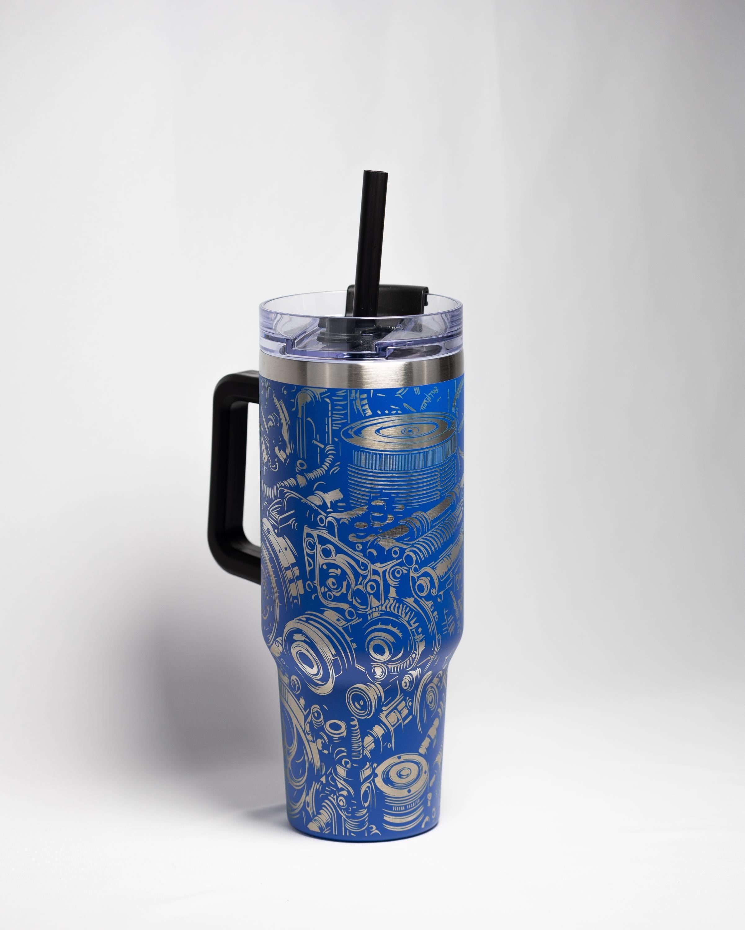 Engine Wrap Travel Tumbler - Large 40oz Vacuum Insulated Cup | Laser Etched Design