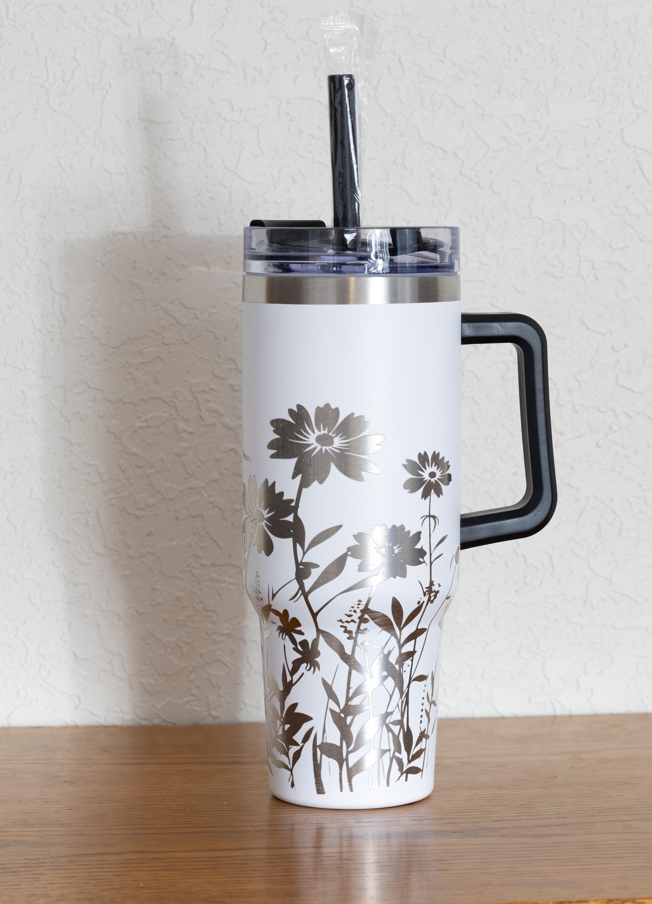 Stainless Steel Tumbler - 40oz Insulated Travel Cup With Laser Engraved Design