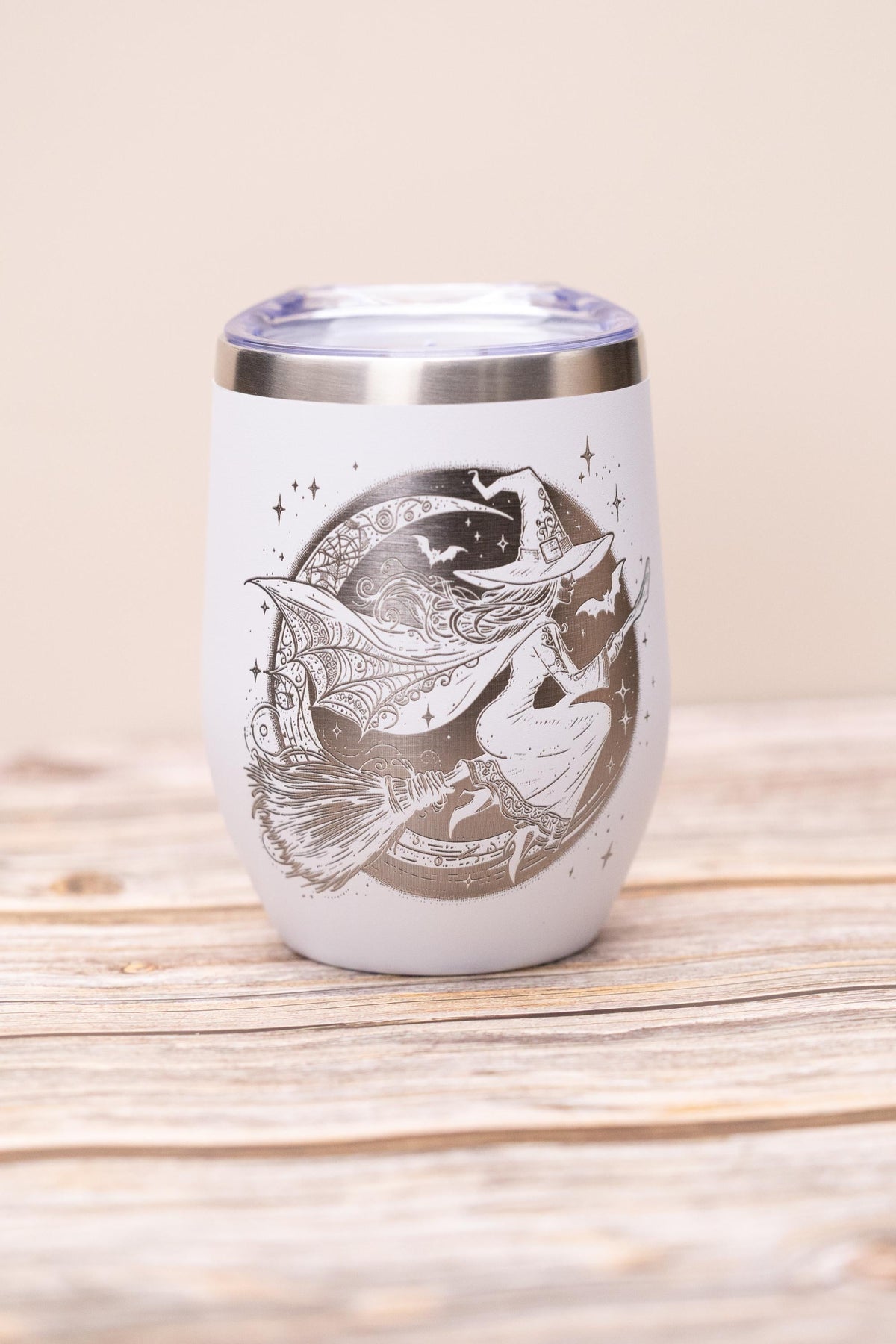 Witch Wine Tumbler - Insulated Stainless Steel Double Wall Tumbler with Spill Resistant Lid