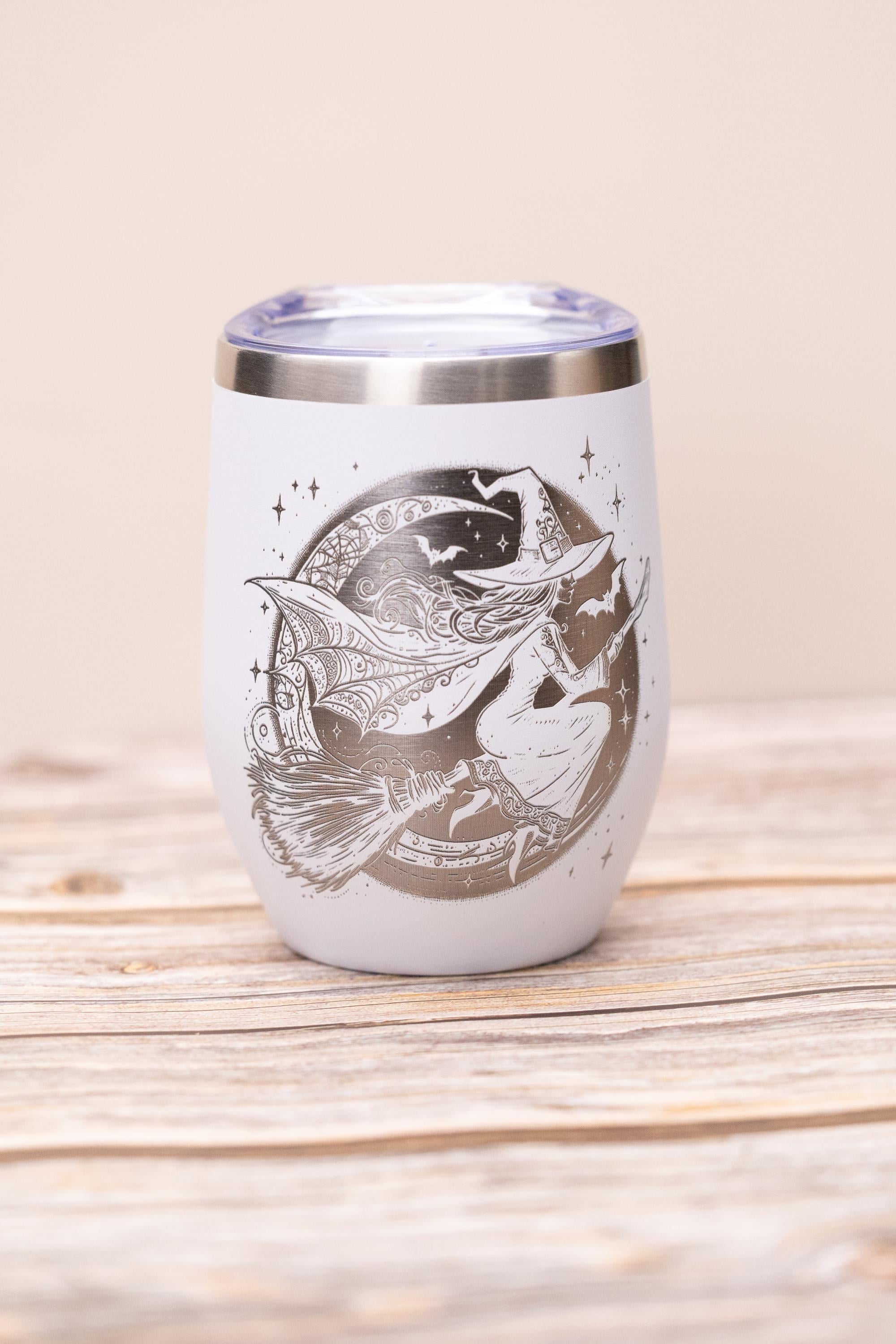 Witch Wine Tumbler - Insulated Stainless Steel Double Wall Tumbler with Spill Resistant Lid