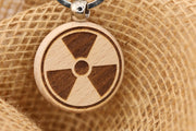 Radioactive Symbol Keychain - Hardwood Durable Wood Keyring With Steel Ring