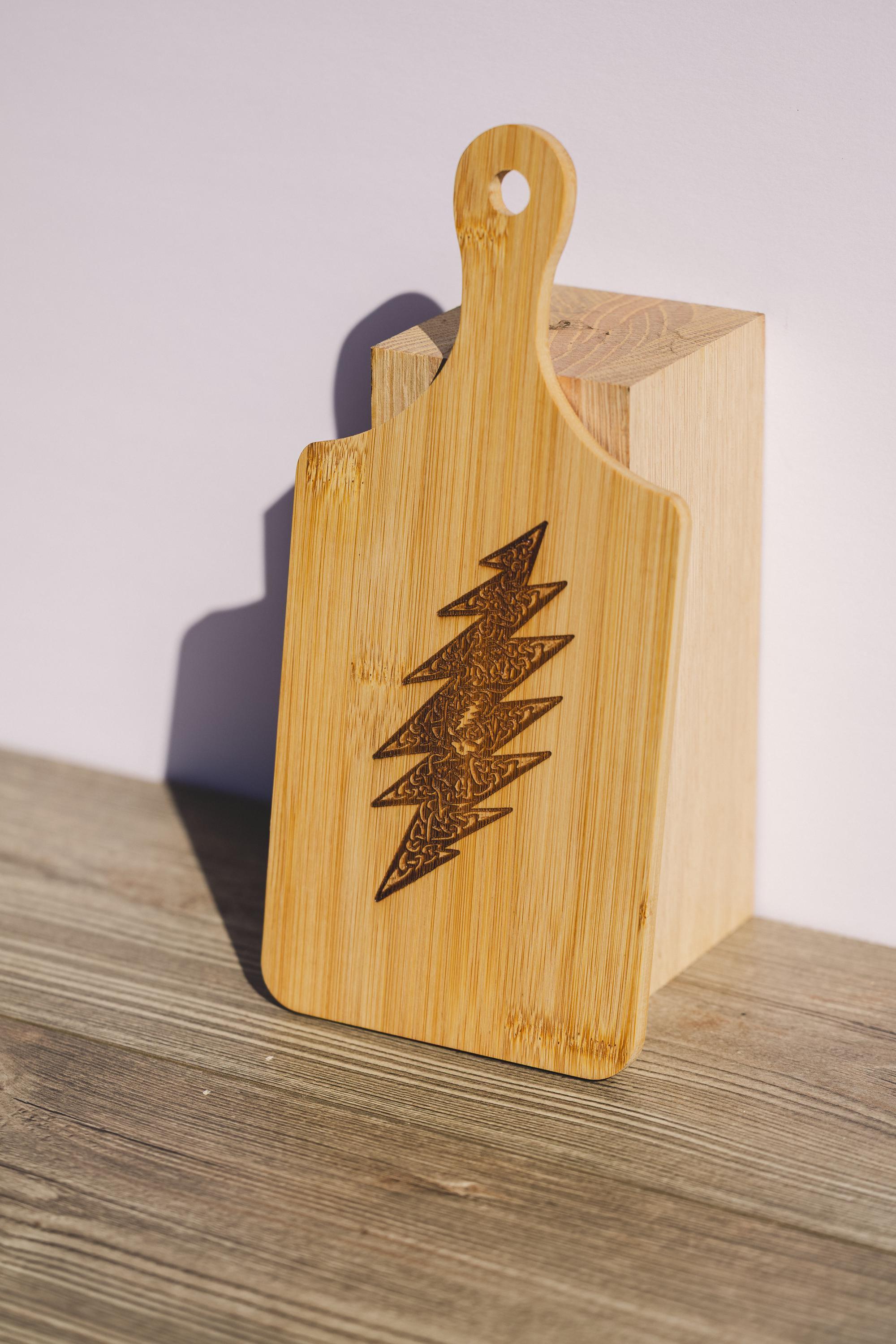 Grateful Dead Cutting Board - Compact Bamboo With Laser Engraved Celtic Bolt Design