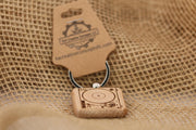 Laser Engraved Keychain – Collectible Music Charm Wood Record Keychain with Double-Sided Detail