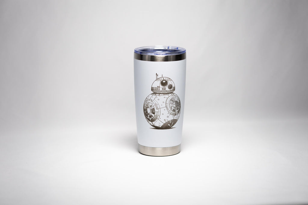 BB8 Stainless Steel Tumbler – Laser Engraved, Custom Powder Coated, 20 oz Insulated Cup